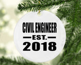 Civil Engineer Established EST. 2018 - Circle Ornament