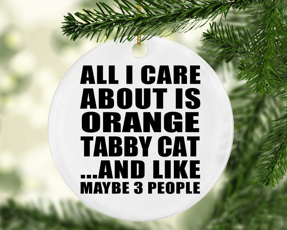 All I Care About Is Orange Tabby Cat - Circle Ornament
