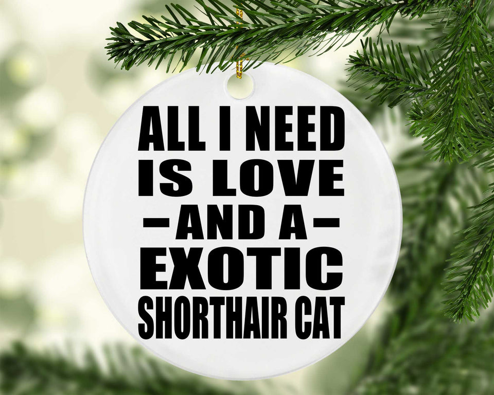 All I Need Is Love And A Exotic Shorthair Cat - Circle Ornament