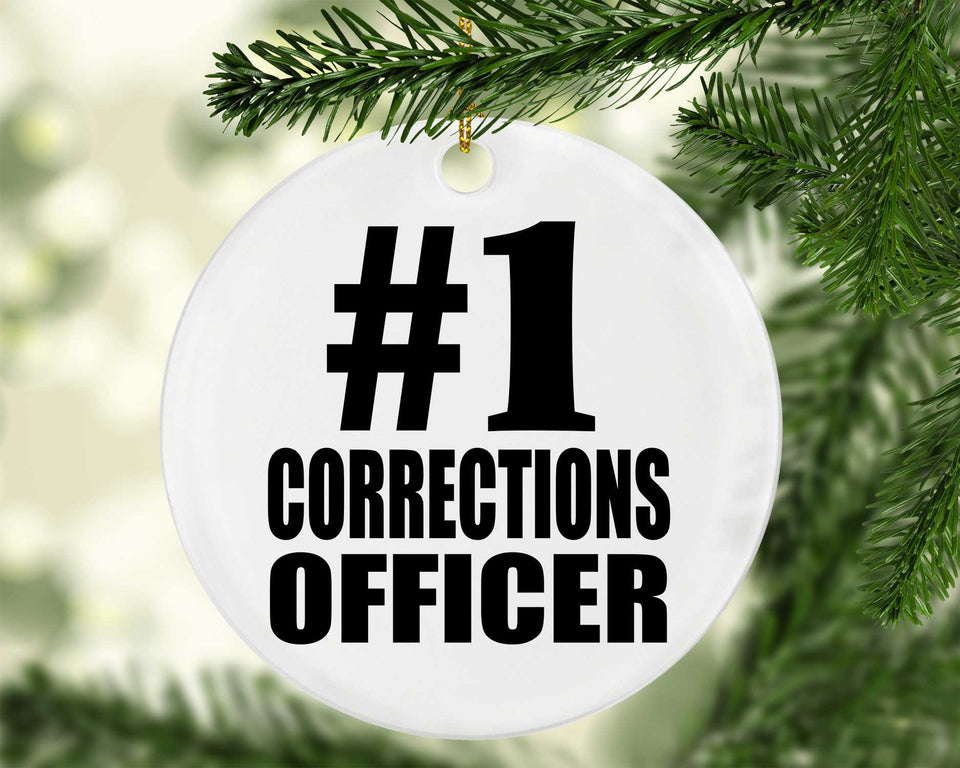 Number One #1 Corrections Officer - Circle Ornament