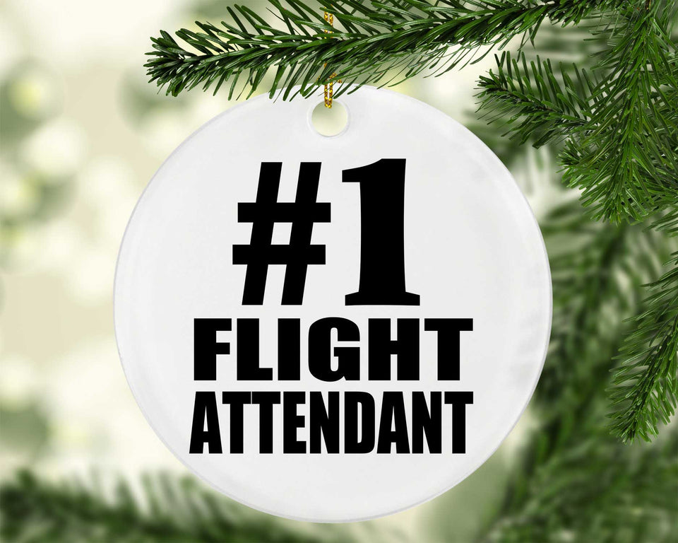 Number One #1 Flight Attendant - Circle Ornament