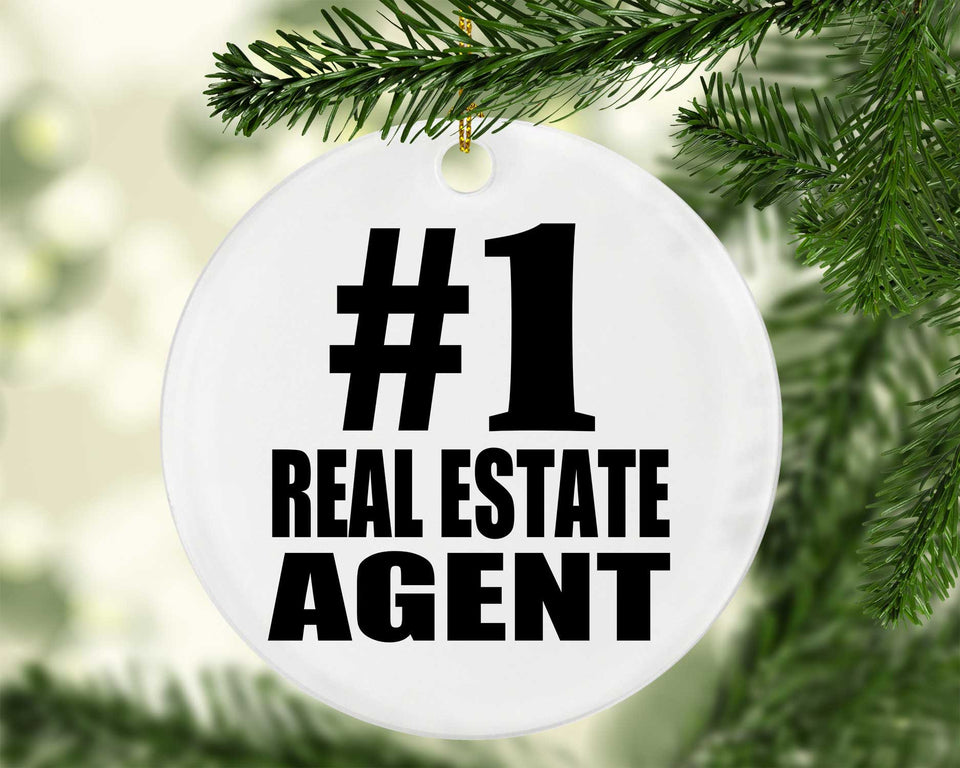 Number One #1 Real Estate Agent - Circle Ornament