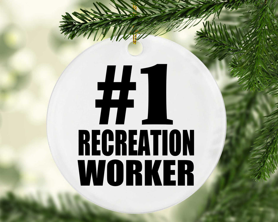 Number One #1 Recreation Worker - Circle Ornament
