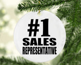 Number One #1 Sales Representative - Circle Ornament