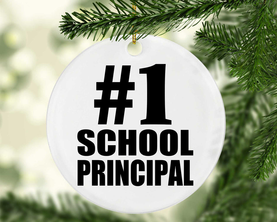 Number One #1 School Principal - Circle Ornament