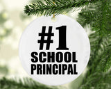 Number One #1 School Principal - Circle Ornament