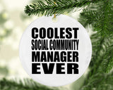 Coolest Social Community Manager Ever - Circle Ornament
