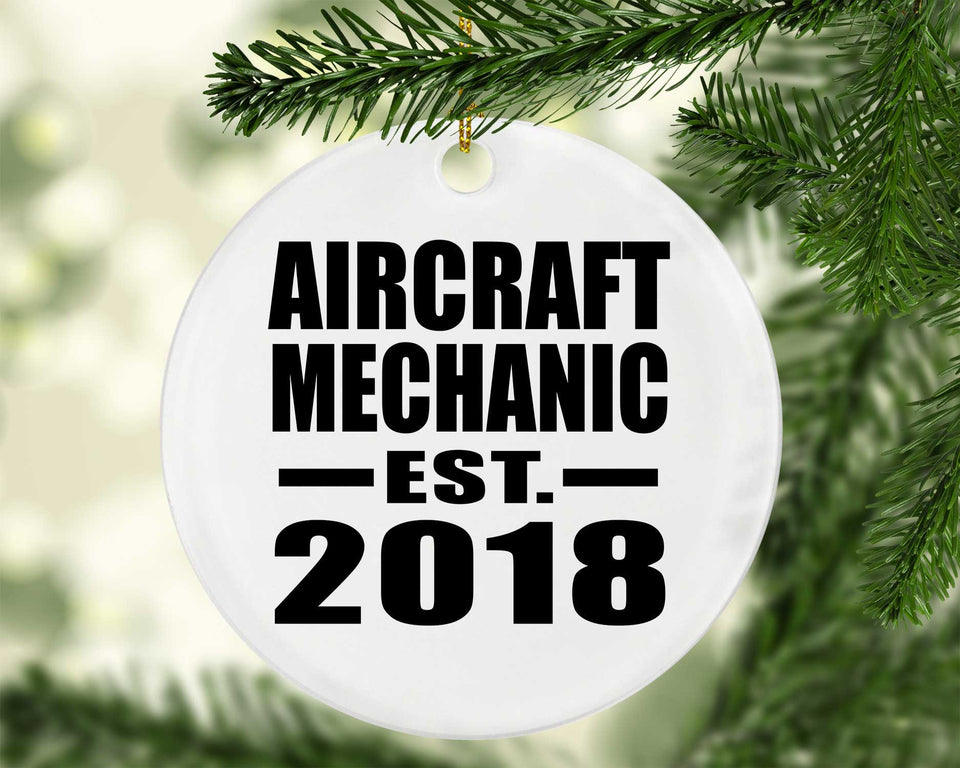 Aircraft Mechanic Established EST. 2018 - Circle Ornament