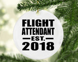 Flight Attendant Established EST. 2018 - Circle Ornament