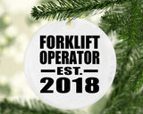 Forklift Operator Established EST. 2018 - Circle Ornament