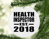 Health Inspector Established EST. 2018 - Circle Ornament