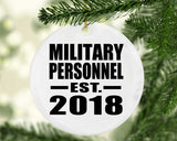 Military Personnel Established EST. 2018 - Circle Ornament