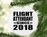 Flight Attendant Since 2018 - Circle Ornament