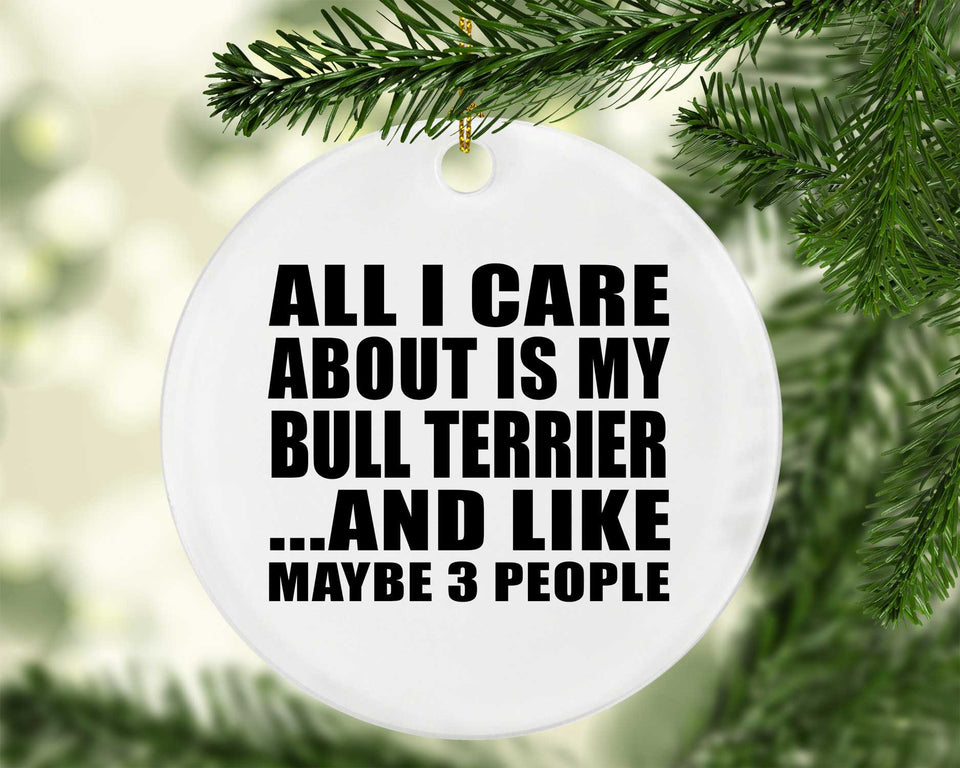 All I Care About Is My Bull Terrier - Circle Ornament