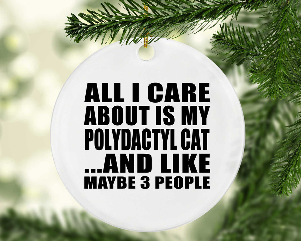All I Care About Is My Polydactyl Cat - Circle Ornament