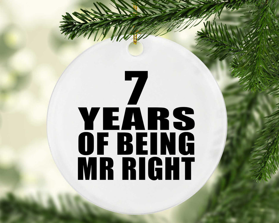7th Anniversary 7 Years Of Being Mr Right - Circle Ornament