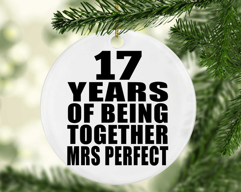 17th Anniversary 17 Years Of Being Mrs Perfect - Circle Ornament