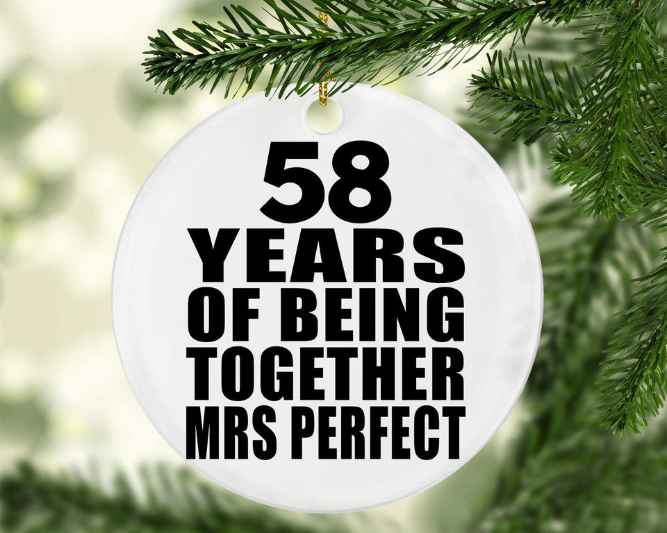 58th Anniversary 58 Years Of Being Mrs Perfect - Circle Ornament