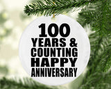 Happy 100th Anniversary 100 Years & Counting - Circle Ornament