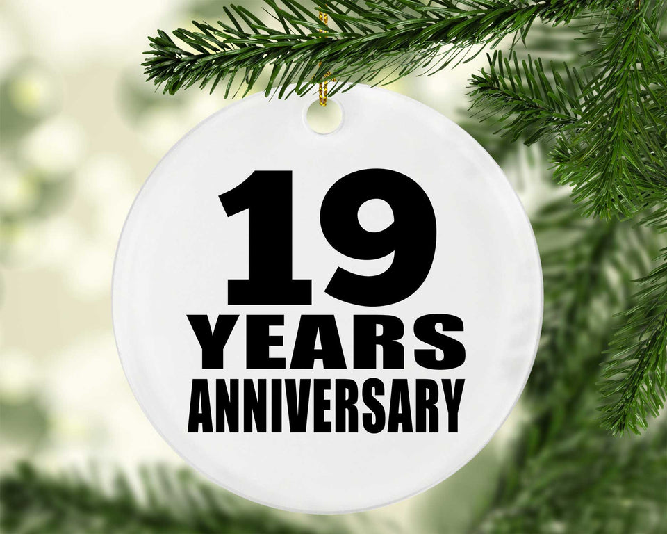 19th Anniversary 19 Years - Circle Ornament