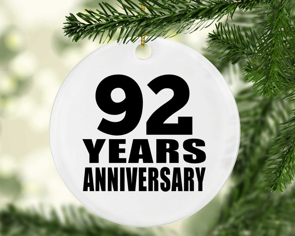 92nd Anniversary 92 Years - Circle Ornament