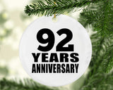 92nd Anniversary 92 Years - Circle Ornament