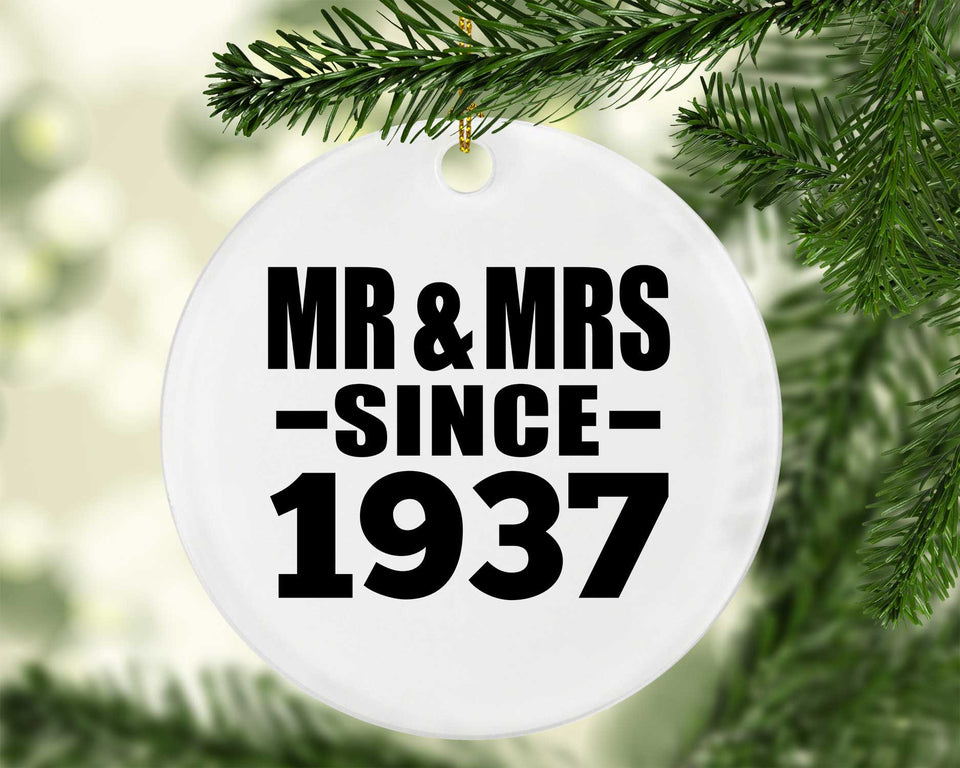 87th Anniversary Mr & Mrs Since 1937 - Circle Ornament