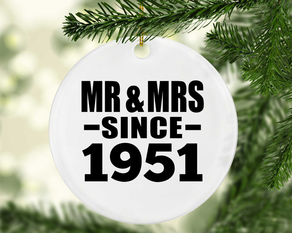 73rd Anniversary Mr & Mrs Since 1951 - Circle Ornament
