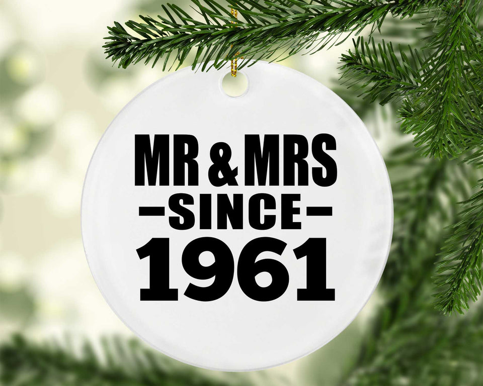 63rd Anniversary Mr & Mrs Since 1961 - Circle Ornament