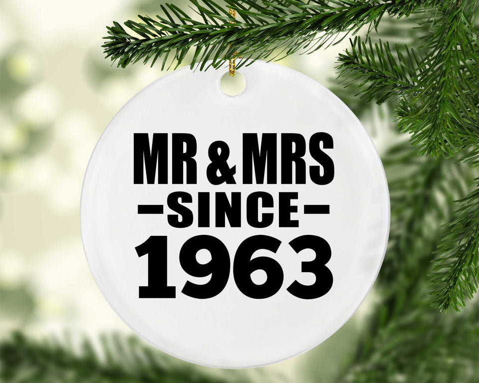 61st Anniversary Mr & Mrs Since 1963 - Circle Ornament