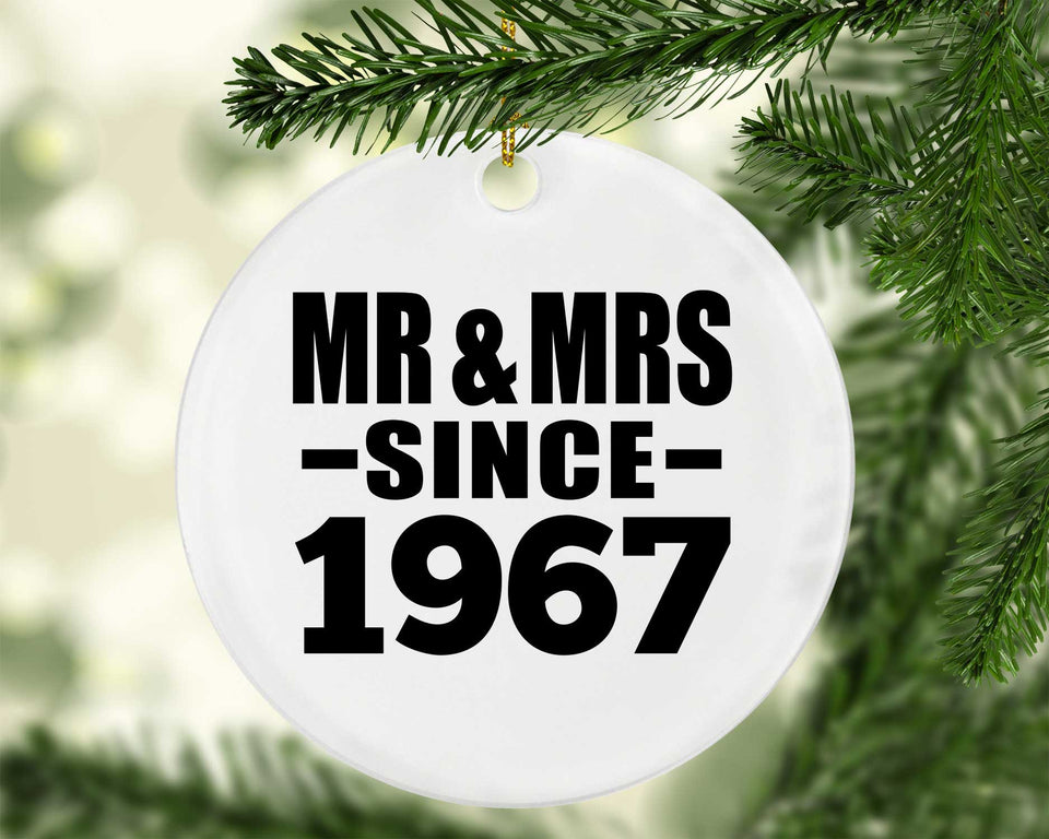 57th Anniversary Mr & Mrs Since 1967 - Circle Ornament