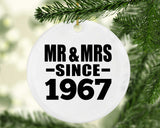57th Anniversary Mr & Mrs Since 1967 - Circle Ornament