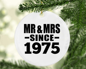 49th Anniversary Mr & Mrs Since 1975 - Circle Ornament