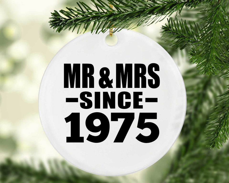 49th Anniversary Mr & Mrs Since 1975 - Circle Ornament