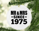 49th Anniversary Mr & Mrs Since 1975 - Circle Ornament
