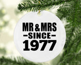 47th Anniversary Mr & Mrs Since 1977 - Circle Ornament