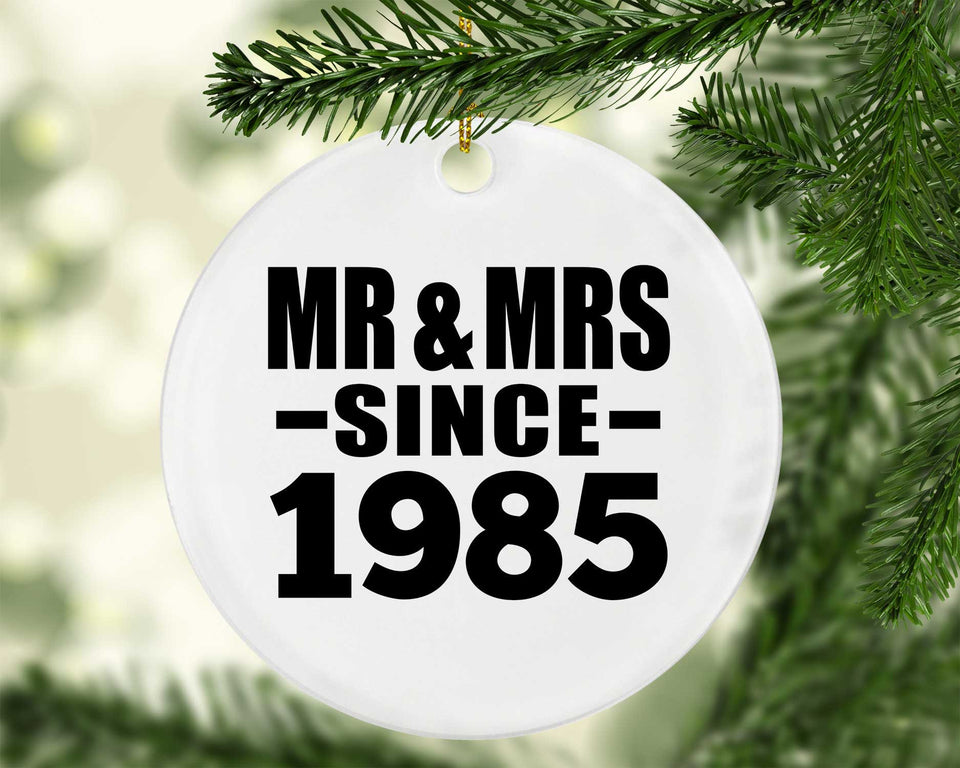 39th Anniversary Mr & Mrs Since 1985 - Circle Ornament