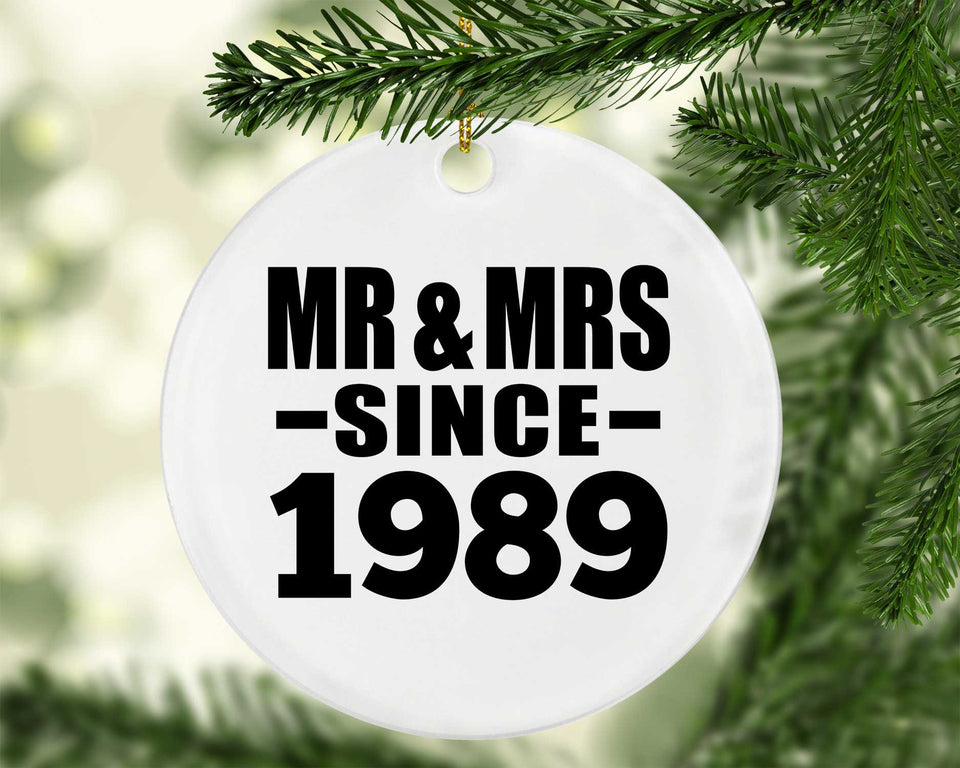 35th Anniversary Mr & Mrs Since 1989 - Circle Ornament