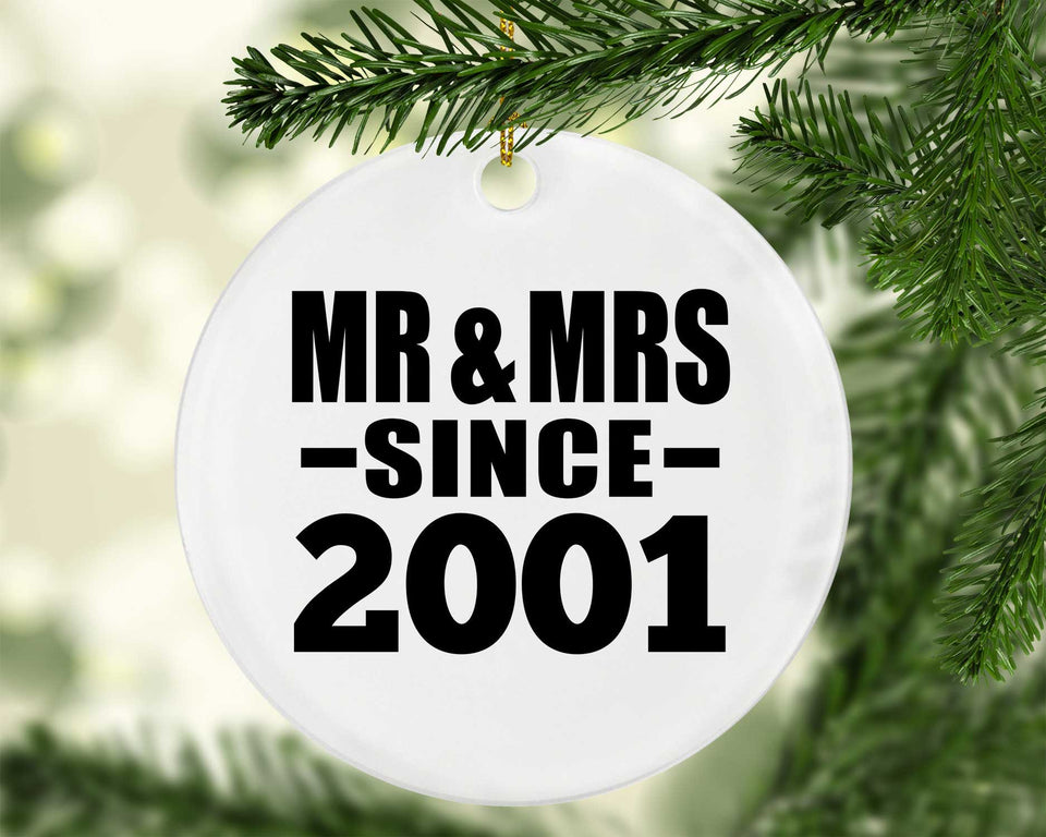 23rd Anniversary Mr & Mrs Since 2001 - Circle Ornament