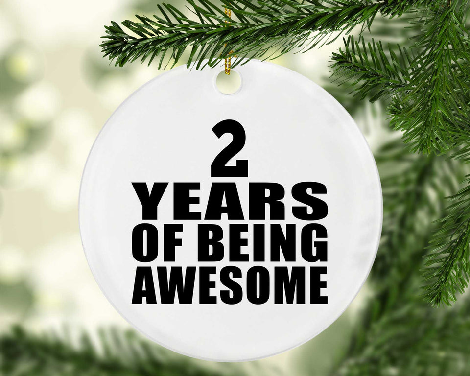 2nd Birthday 2 Years Of Being Awesome - Circle Ornament
