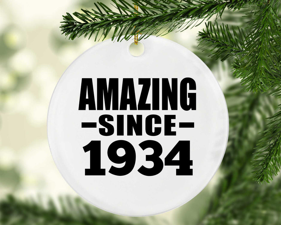 90th Birthday Amazing Since 1934 - Circle Ornament