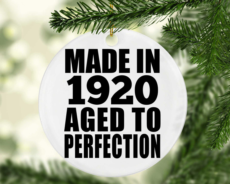 104th Birthday Made In 1920 Aged to Perfection - Circle Ornament
