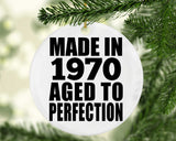 54th Birthday Made In 1970 Aged to Perfection - Circle Ornament