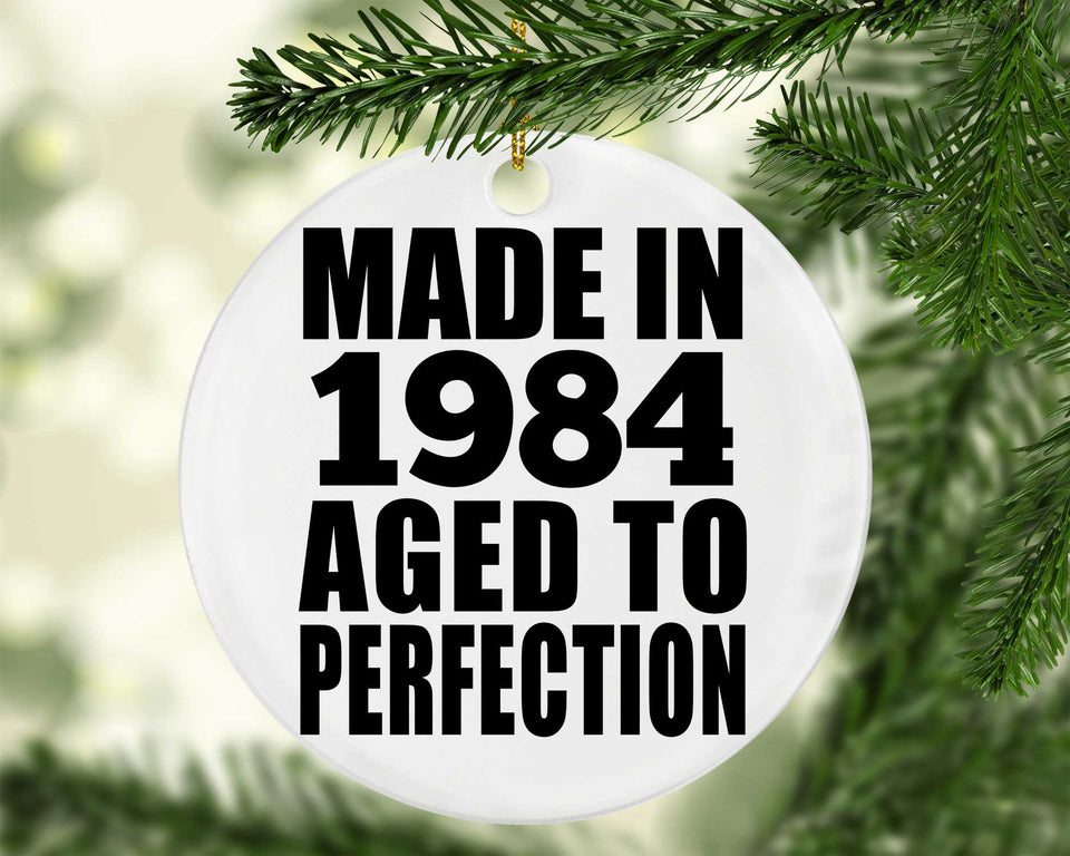 40th Birthday Made In 1984 Aged to Perfection - Circle Ornament