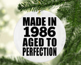 38th Birthday Made In 1986 Aged to Perfection - Circle Ornament