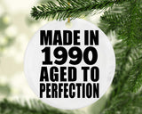 34th Birthday Made In 1990 Aged to Perfection - Circle Ornament