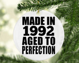 32nd Birthday Made In 1992 Aged to Perfection - Circle Ornament