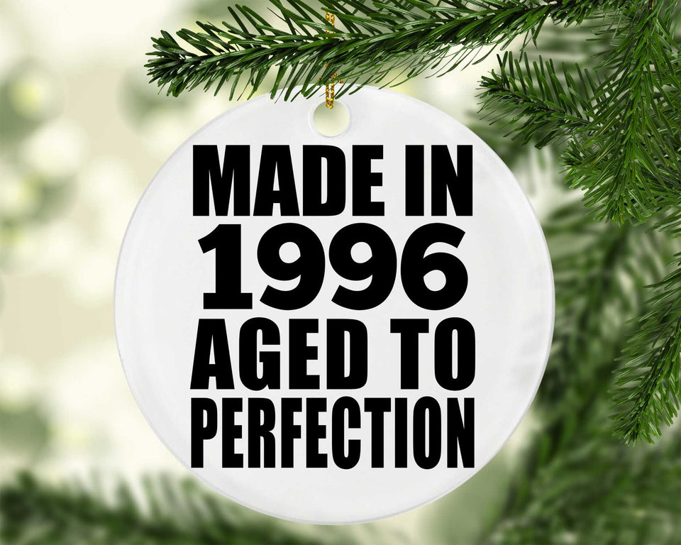 28th Birthday Made In 1996 Aged to Perfection - Circle Ornament