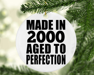 24th Birthday Made In 2000 Aged to Perfection - Circle Ornament