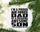 Proud Air Force Dad Of Awesome Son - Circle Ornament